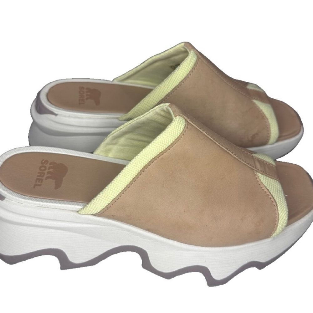 Sorel womens kinetic impact slide high platform sandals size 7.5